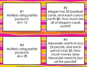 Partial Products Task Cards