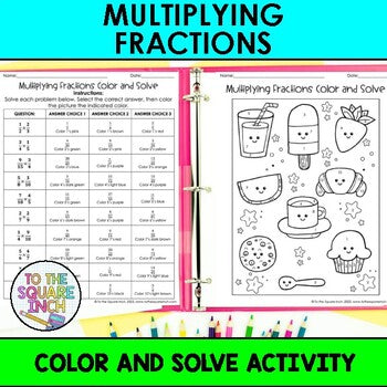 Multiplying Fractions Color & Solve Activity