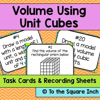 Volume Using Unit Cubes Task Cards