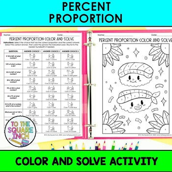 Percent Proportion Color & Solve Activity