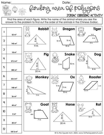 February Holiday Math Worksheets - 6th Grade - Presidents Day, Valentines Day, Groundhog Day, Lunar New Year
