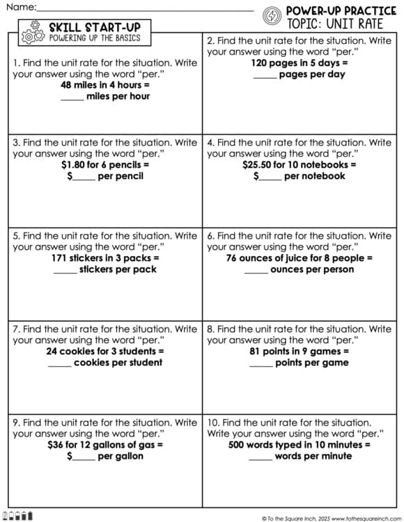 Unit Rate Practice Worksheets Ratio Practice Problems