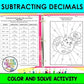 Subtracting Decimals Color & Solve Activity