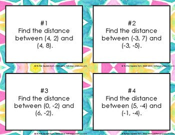 Distance in the Coordinate Plane Task Cards