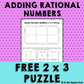 Adding Rational Numbers Puzzle