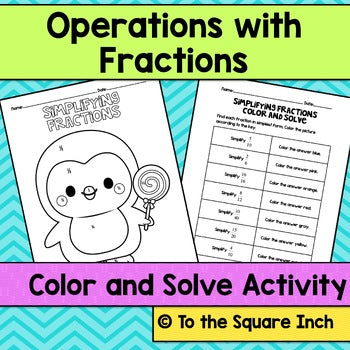 Operations with Fractions Color and Solve