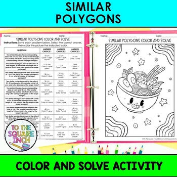 Similar Polygons Color & Solve Activity