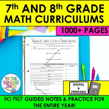 7th and 8th Grade Math Guided Notes