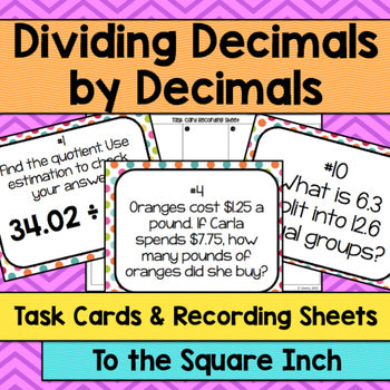 Dividing Decimals by Decimals Task Cards