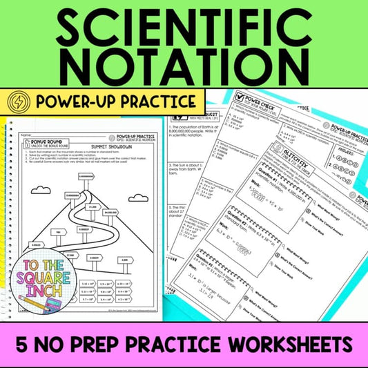 Scientific Notation Practice Worksheets