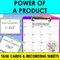 Power of a Product Task Cards
