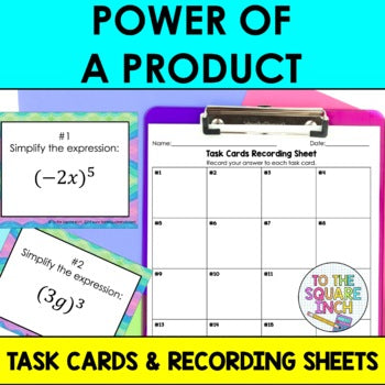 Power of a Product Task Cards