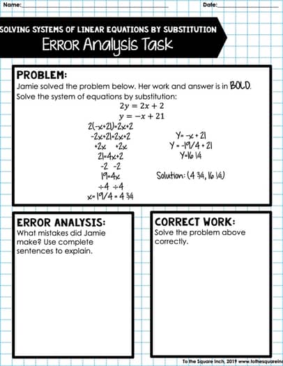 System of Equations Error Analysis