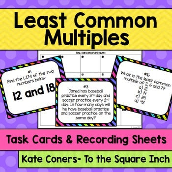 LCM Least Common Multiple Task Cards