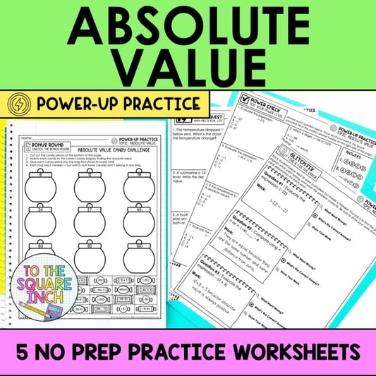 Absolute Value Practice Worksheets