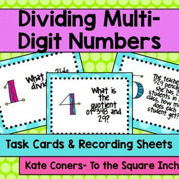 Dividing Multi-Digit Numbers Task Cards