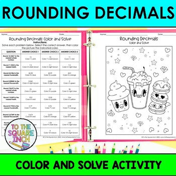 Rounding Decimals Color & Solve Activity