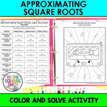 Approximating Square Roots Color & Solve Activity