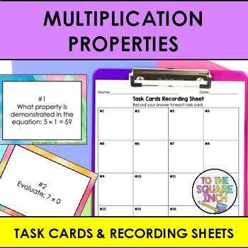 Multiplication Properties Task Cards