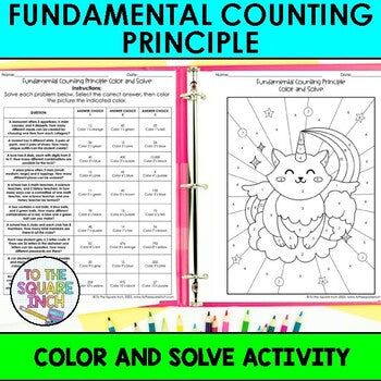Fundamental Counting Principle Color & Solve Activity