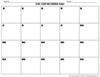 Two Way Frequency Table Task Cards