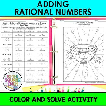Adding Rational Numbers Color & Solve Activity