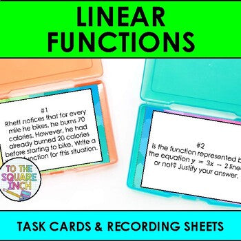 Linear Functions Task Cards – To The Square Inch