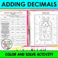 Adding Decimals Color & Solve Activity