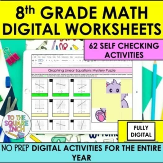 8th Grade Math Digital Worksheets