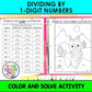 Dividing by 1-Digit Numbers Color & Solve Activity