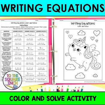 Writing Equations Color & Solve Activity