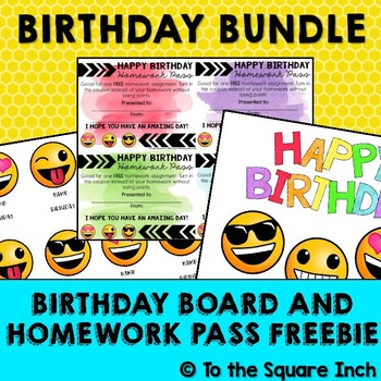 Birthday Board and Homework Pass