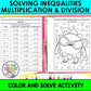 Solving Inequalities using Multiplication and Division Color & Solve Activity