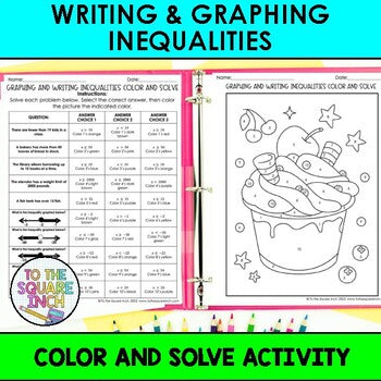 Writing & Graphing Inequalities Color & Solve Activity