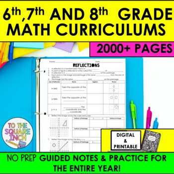 6th, 7th and 8th Grade Math Guided Notes