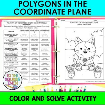 Polygons in the Coordinate Plane Color & Solve Activity