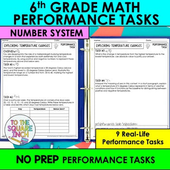 6th Grade Math Number System Performance Tasks