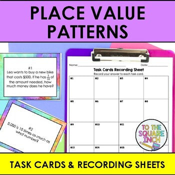 Place Value Patterns Task Cards