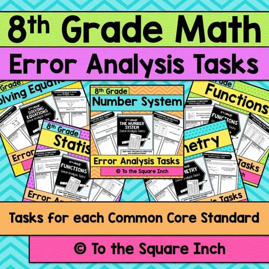 8th Grade Math Error Analysis Bundle