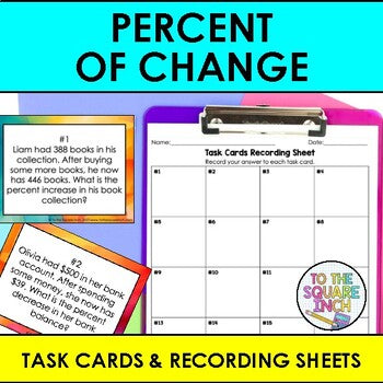 Percent of Change Task Cards