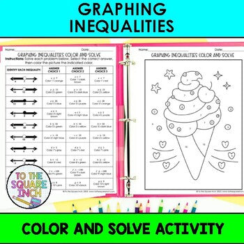 Graphing Inequalities Color & Solve Activity