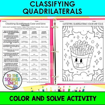 Classifying Quadrilaterals Color & Solve Activity