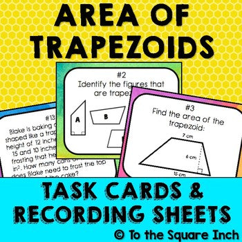 Finding Area of Trapezoids Task Cards