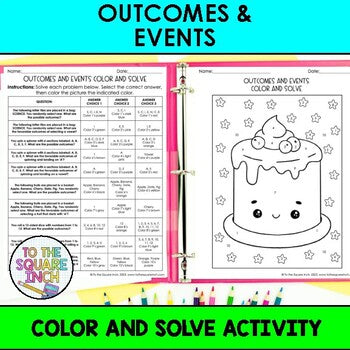 Outcomes and Events Color & Solve Activity