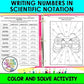Writing Scientific Notation Color & Solve Activity