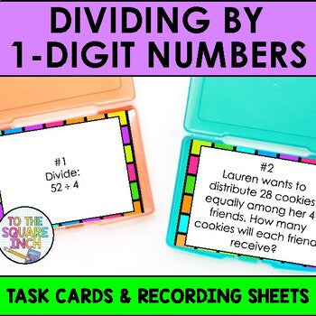 Dividing 1-Digit Number Task Cards