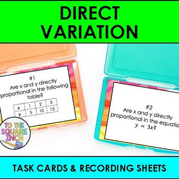 Direct Variation Task Cards