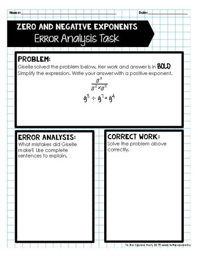 Exponents and Roots Error Analysis