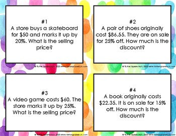 Discounts and Markups Task Cards