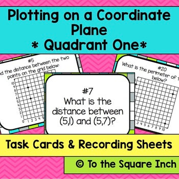 Plotting on a Coordinate Plane in Quadrant One Task Cards